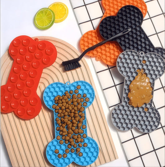Bone Silicone Slow Feeding Lick Mat