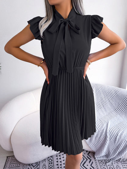Women's Temperament Lace-up Waist Pleated Skirt