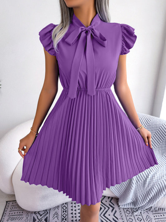 Women's Temperament Lace-up Waist Pleated Skirt