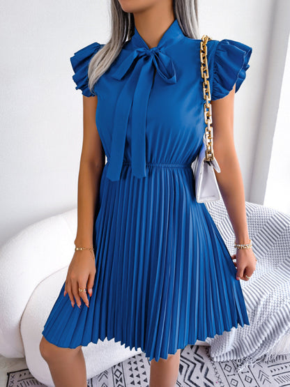 Women's Temperament Lace-up Waist Pleated Skirt