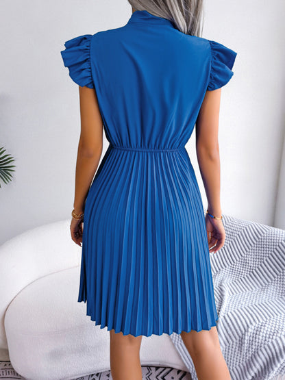 Women's Temperament Lace-up Waist Pleated Skirt