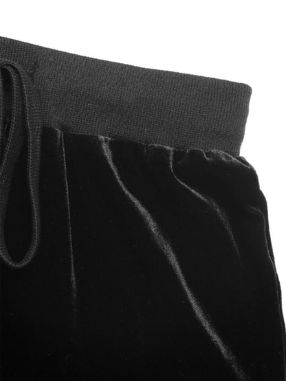 New style hot girl velvet flared trousers