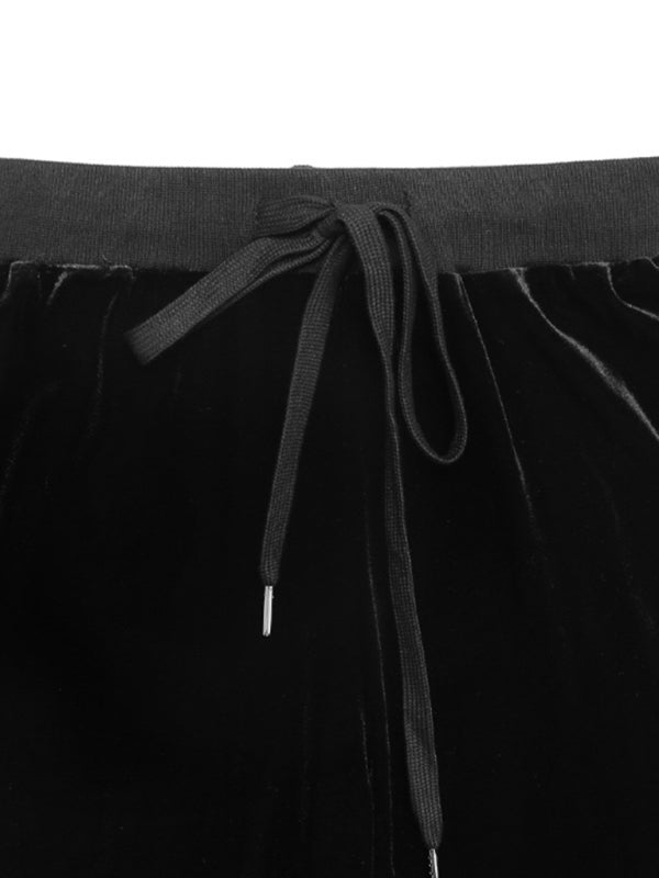 New style hot girl velvet flared trousers