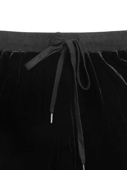 New style hot girl velvet flared trousers