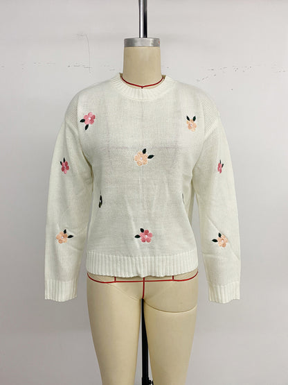 Sweet crew neck pullover sweater