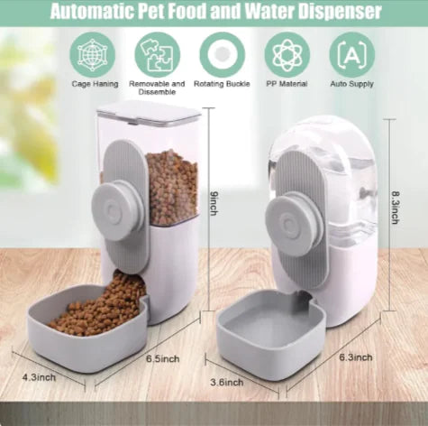 Automatic Hanging Pet Feeder & Water Dispenser